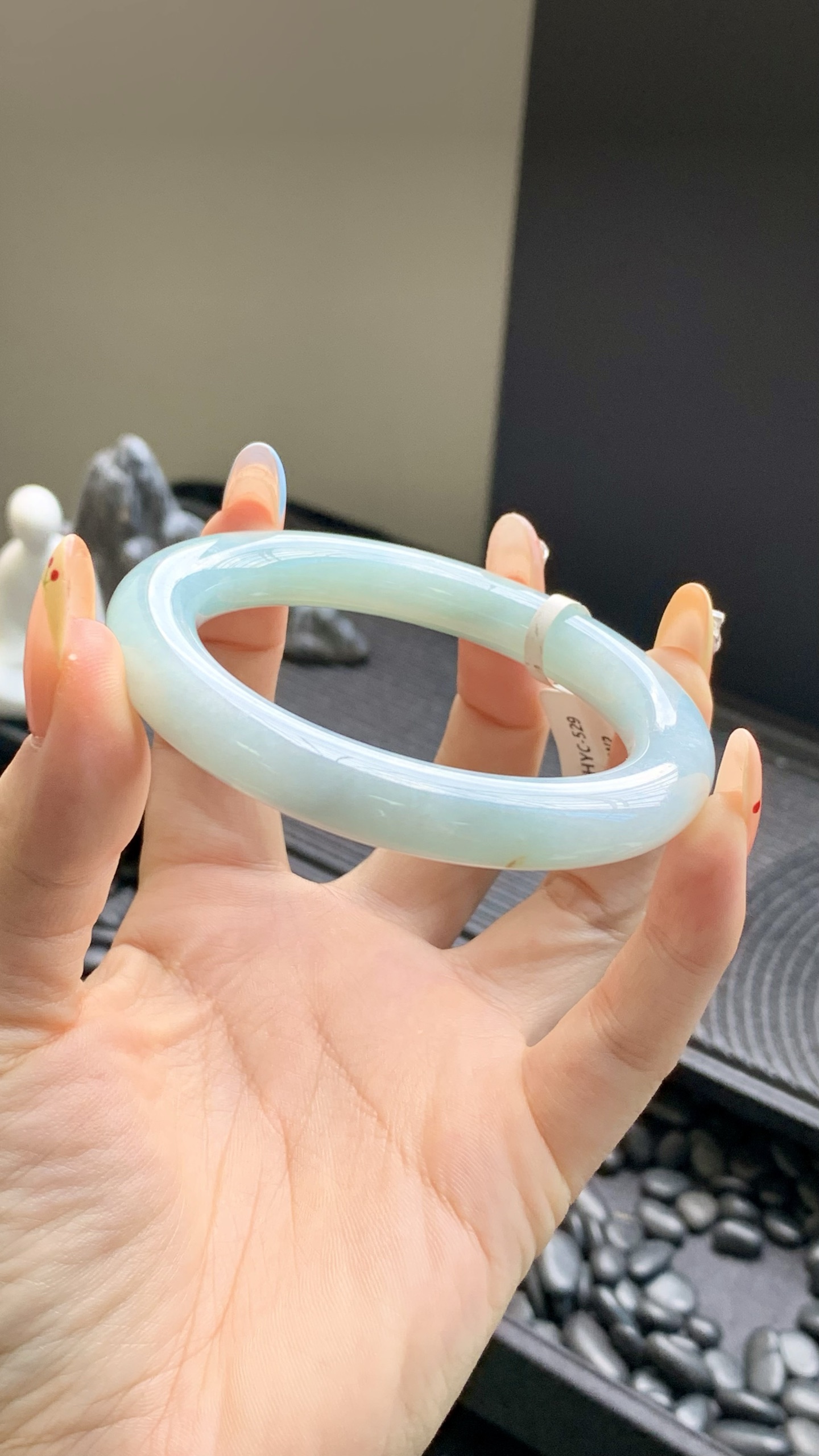 晴蓝洒金圆条成品 HYC-529 尺寸：54.5-9-10
