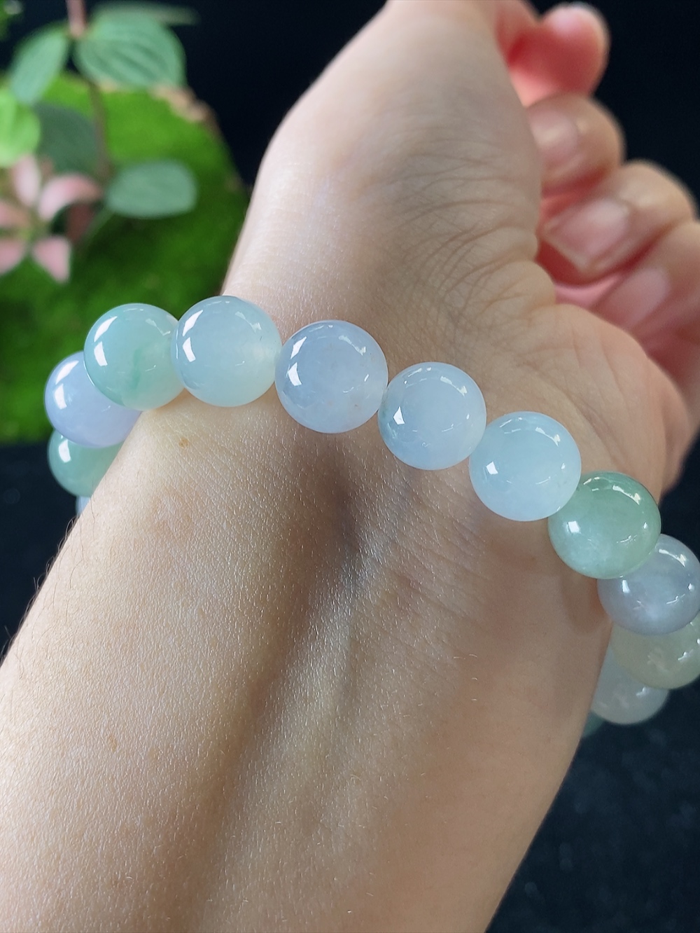 多彩玉珠手链，尺寸9.5mm,910xch