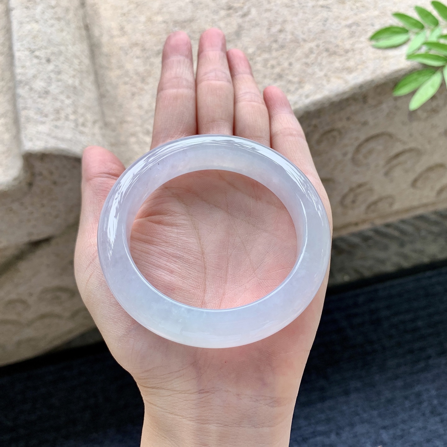 正圈53 54，糯冰粉紫底，水润，种老，细腻，打灯有棉线