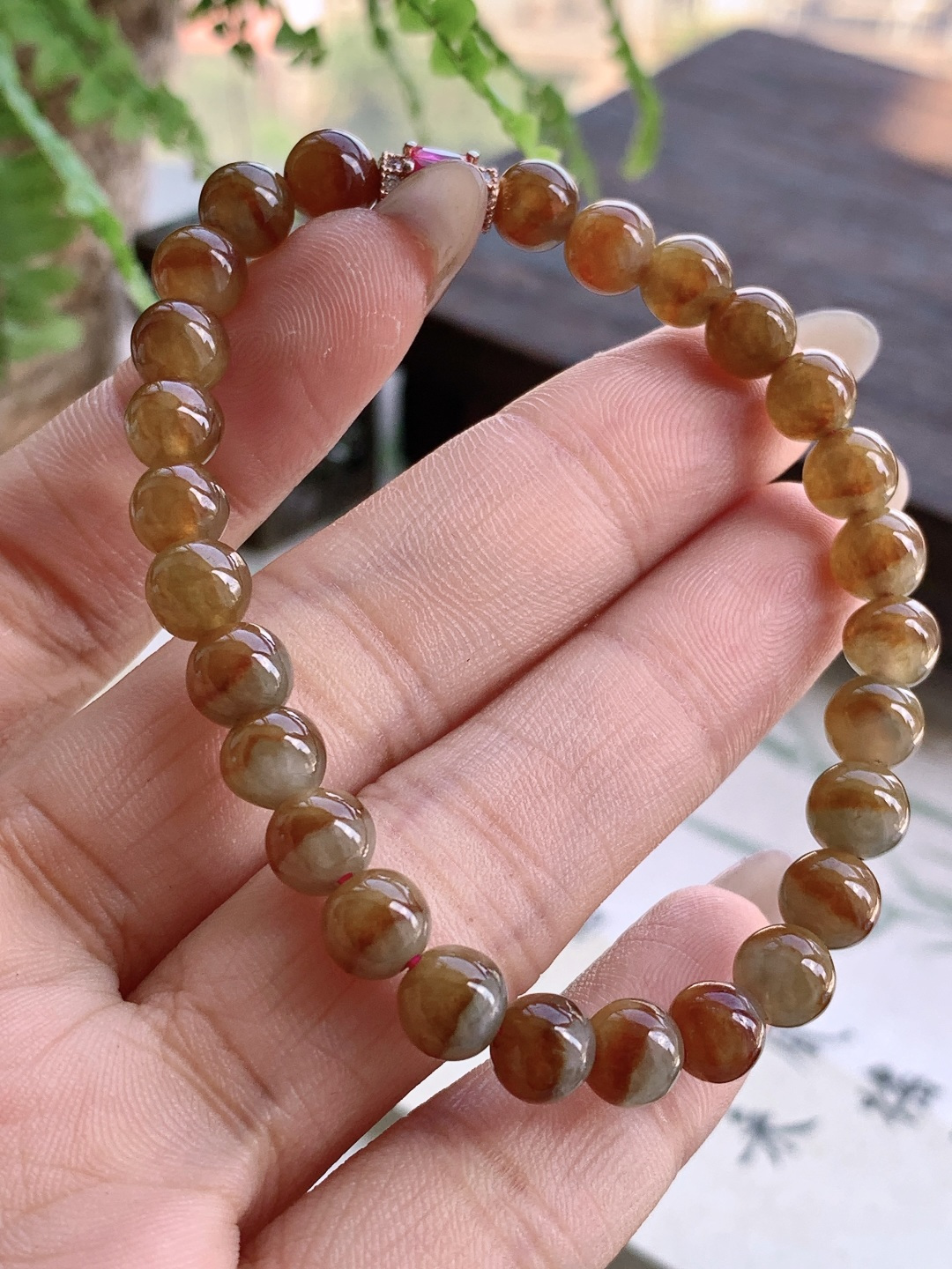 ️冰飘黄翡手串圆珠子手串 性比高