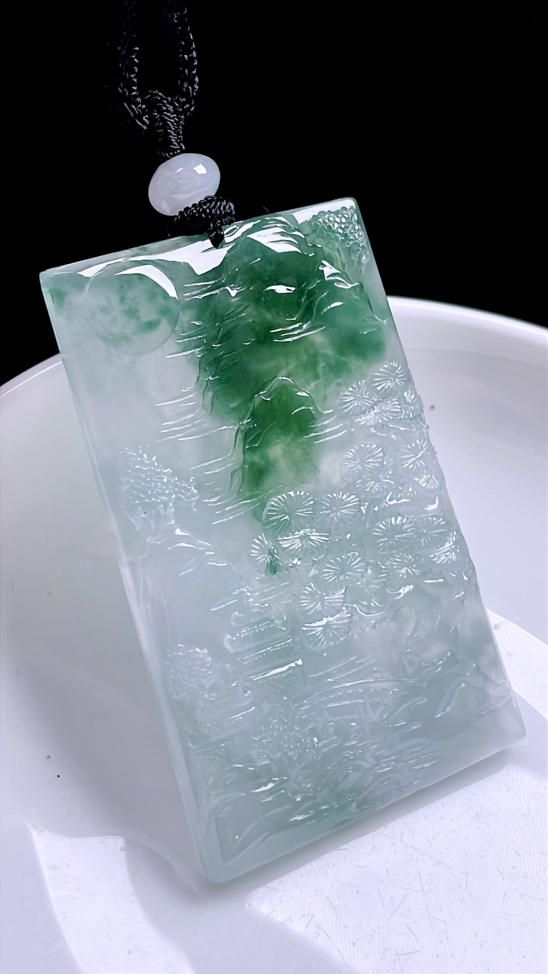 ️ 冰飘花山水牌 飘花灵动，种老起胶 尺寸：57.4/36.6/5.2