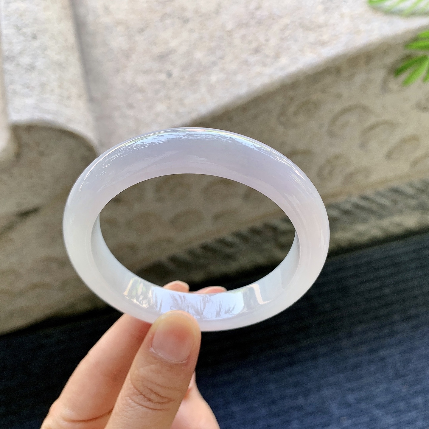 正圈55 56，糯冰粉紫，水润，种老，细腻，打灯有棉纹