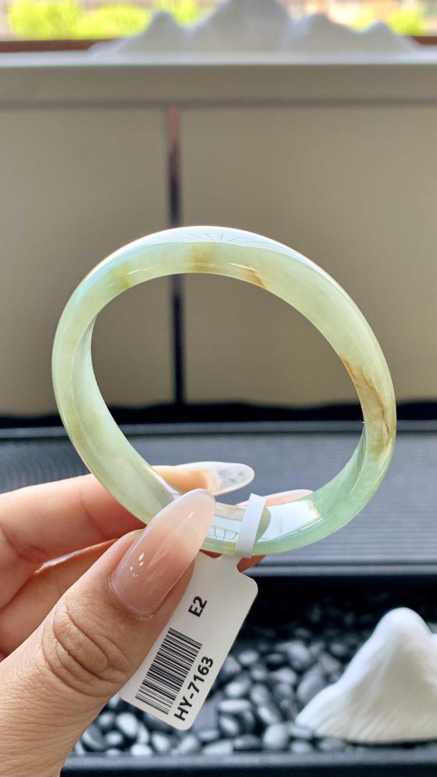 冰晴飘黄翡贵妃成品 HY-7163 尺寸：57.5-11-11