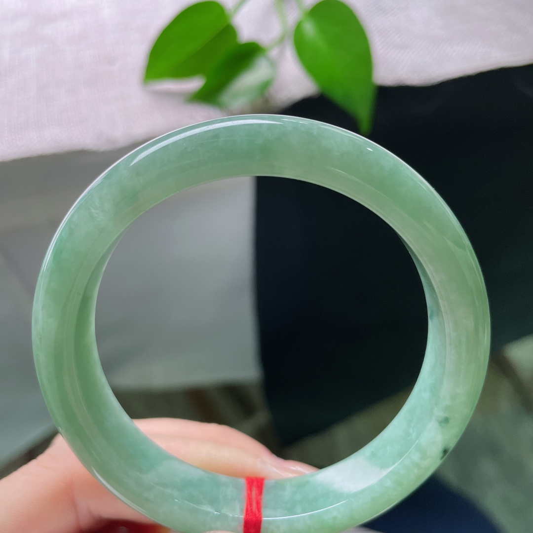 57.6/12.4/8.3，绿底正圈，晶体，乌鸡， 一汪湖水凝于镯身，绿意温婉内敛，褪去艳俗，尽显从容雅致气质。ss58778a