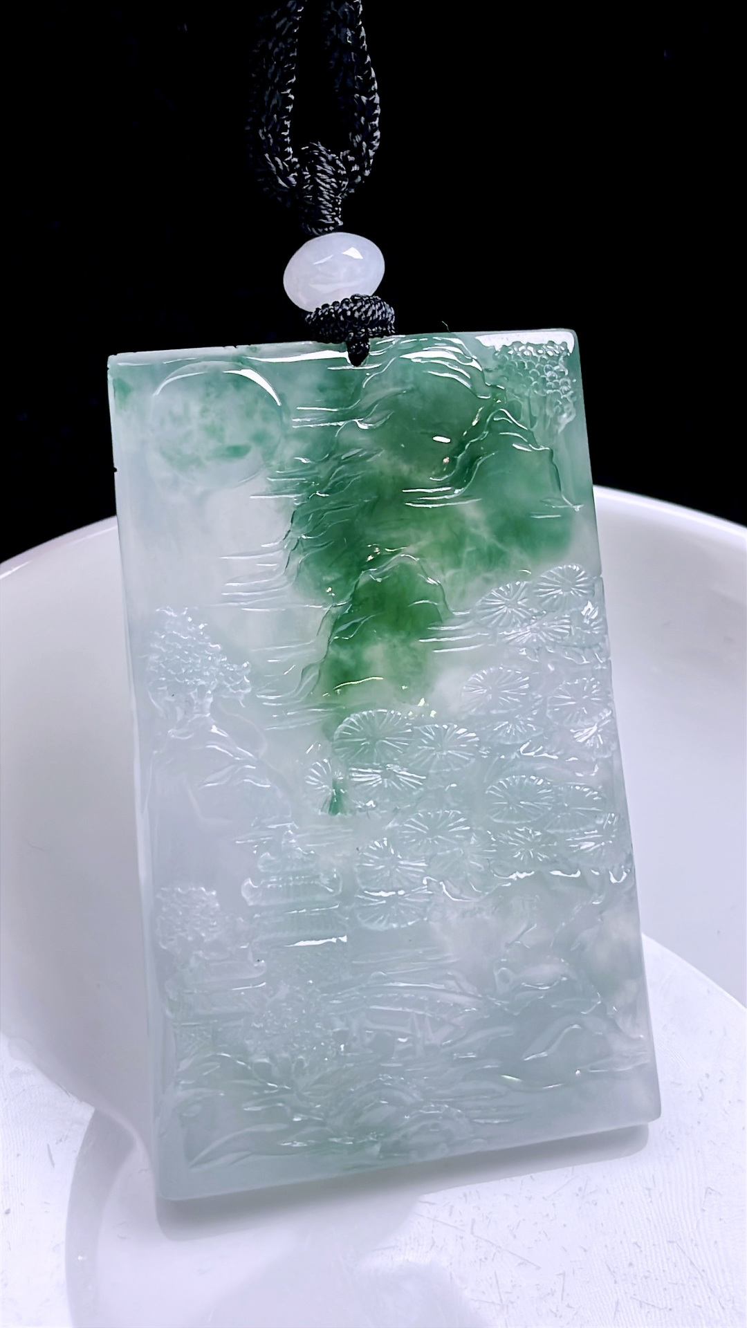 ️ 冰飘花山水牌 飘花灵动，种老起胶 尺寸：57.4/36.6/5.2