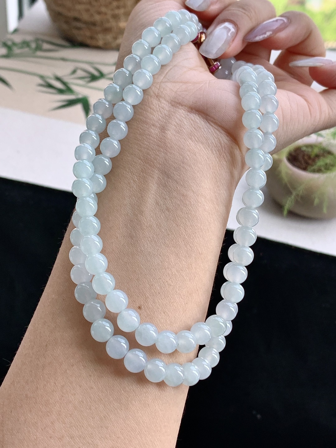 ️冰晴水珠链圆珠子珠链 性比高 6.8mm