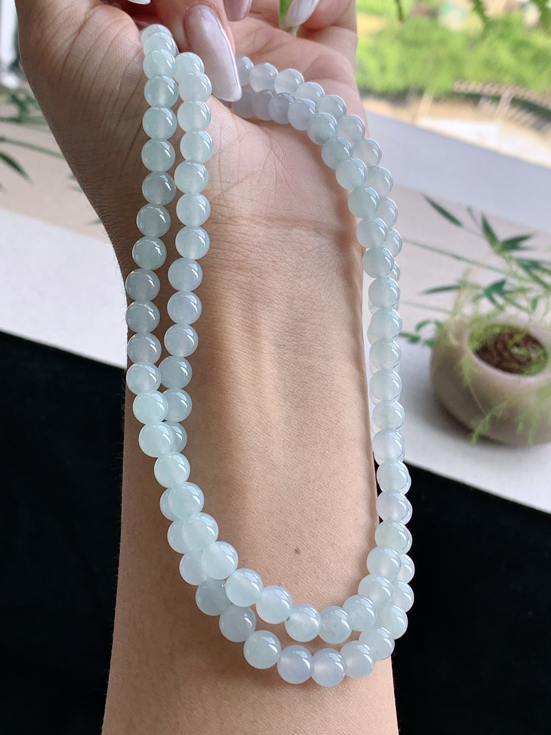 ️冰晴水珠链圆珠子珠链 性比高 6.8mm