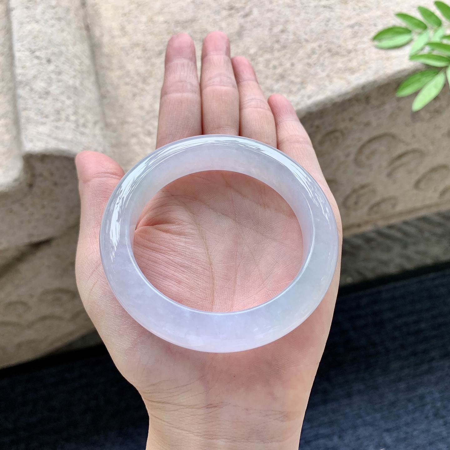 正圈53 54，糯冰粉紫底，水润，种老，细腻，打灯有棉线