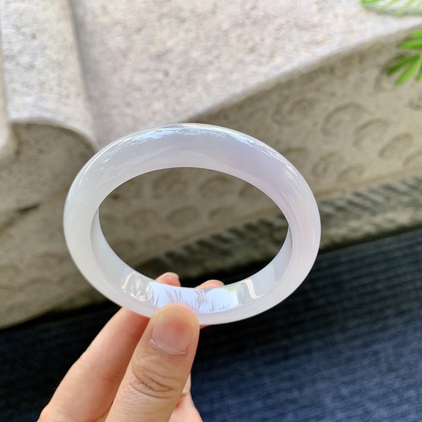 正圈55 56，糯冰粉紫，水润，种老，细腻，打灯有棉纹