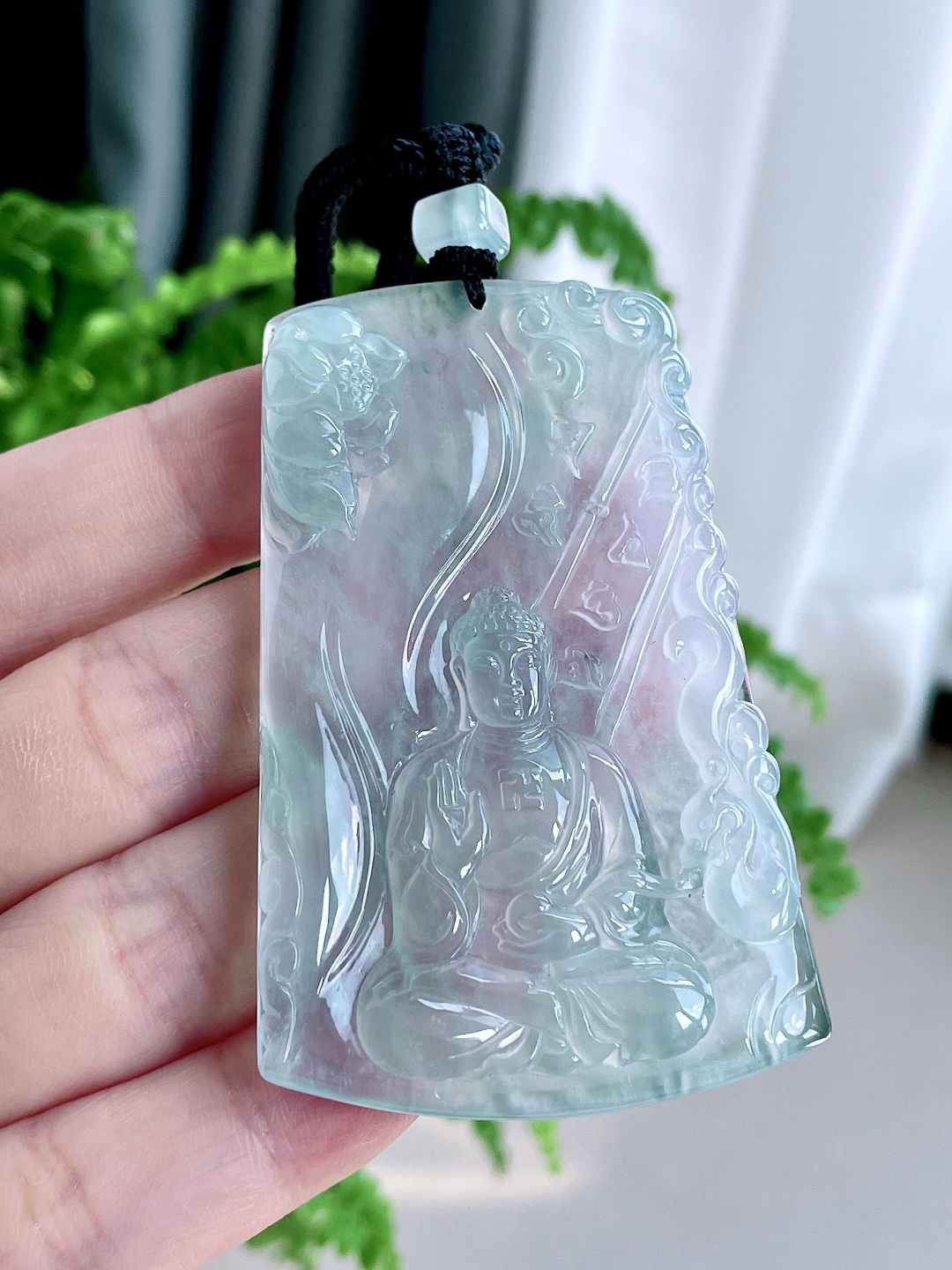 【裸石】冰种晴水阿弥陀佛牌吊坠【说明】缅甸 无裂 性比高 厚装【尺寸】68.6-43-6【重量】40克