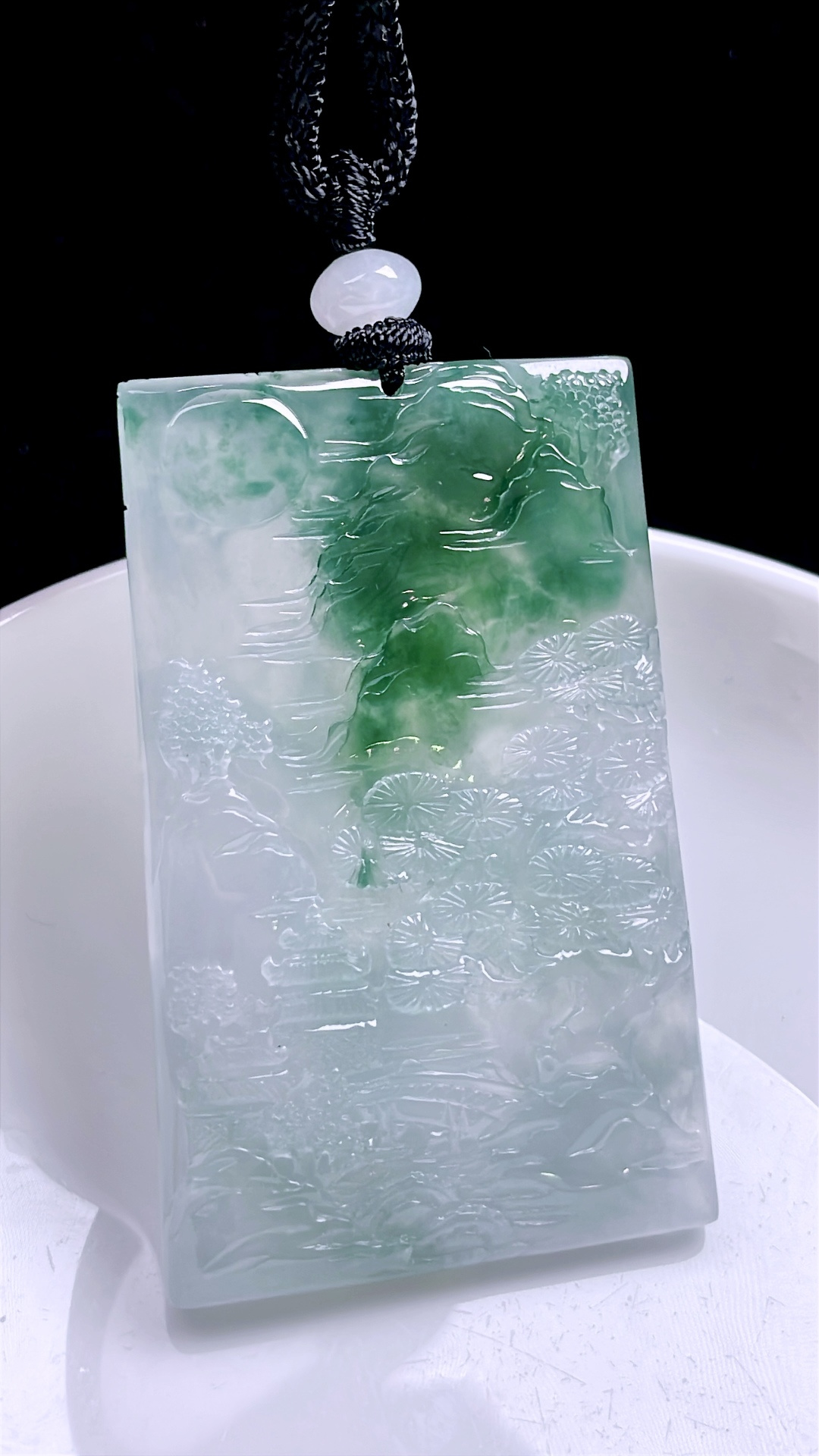 ️ 冰飘花山水牌 飘花灵动，种老起胶 尺寸：57.4/36.6/5.2