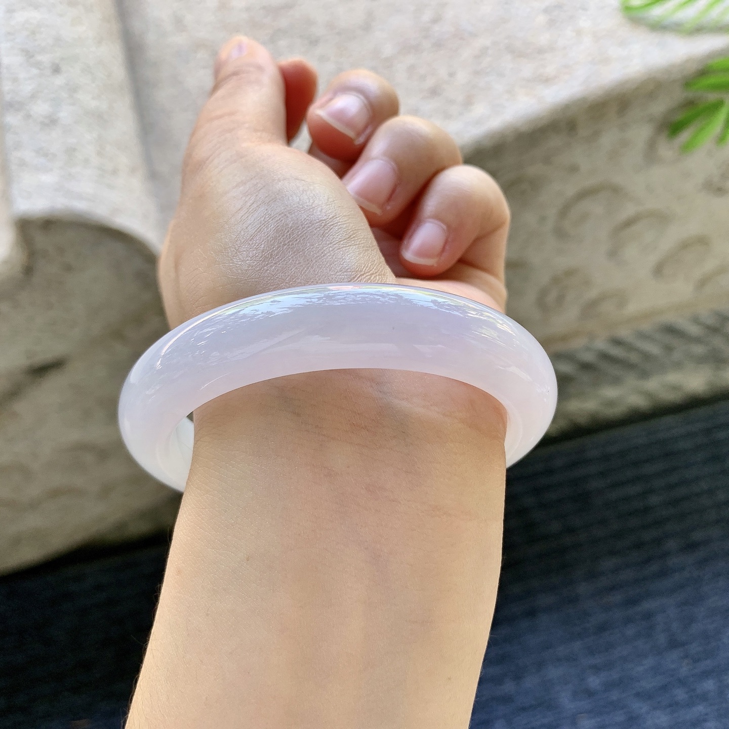 正圈55 56，糯冰粉紫，水润，种老，细腻，打灯有棉纹