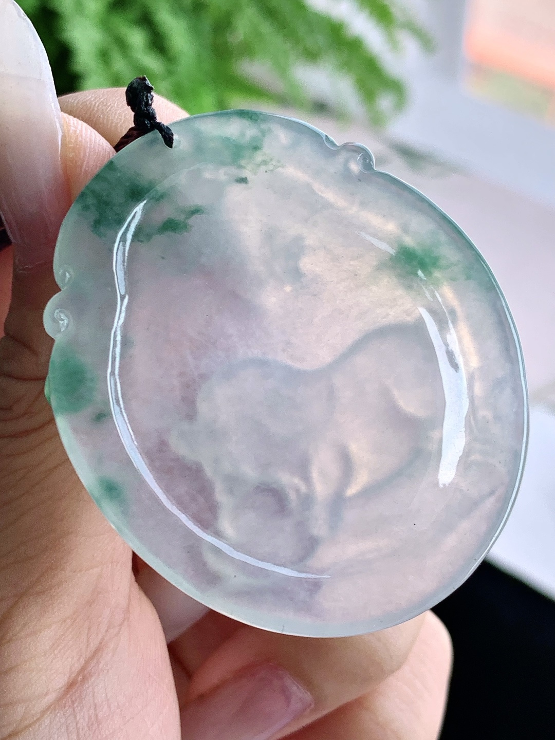 【裸石】️冰飘花生肖猪牌吊坠【说明】缅料 性比高【尺寸】53-45.6-5.5【重量】25克