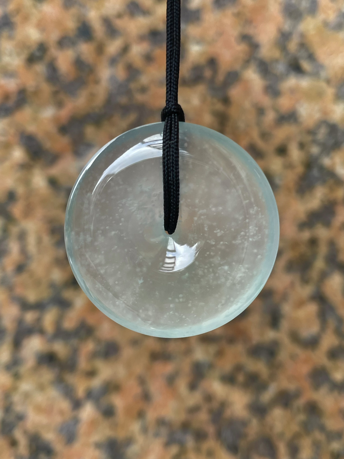 【冰种平安扣】老坑雪花棉，质地非常细腻，冰润十足，种老冰透，收藏品质