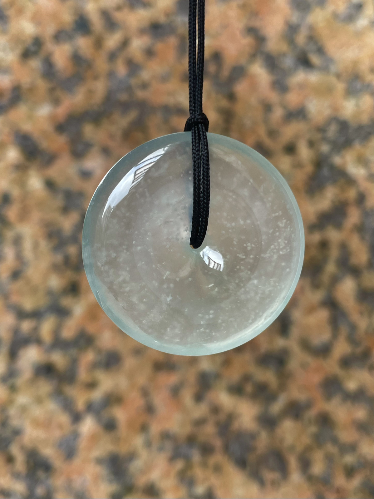 【冰种平安扣】老坑雪花棉，质地非常细腻，冰润十足，种老冰透，收藏品质