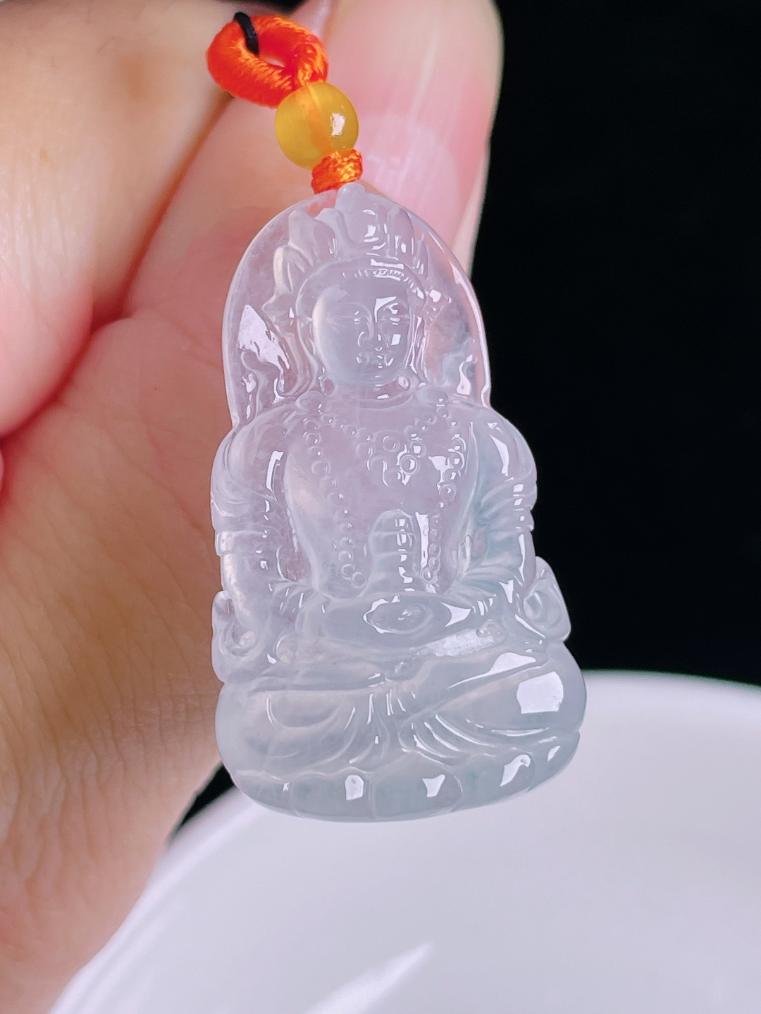 ️观音，老种起光，细底通透，尺寸：33/19.4/4.4mm0912