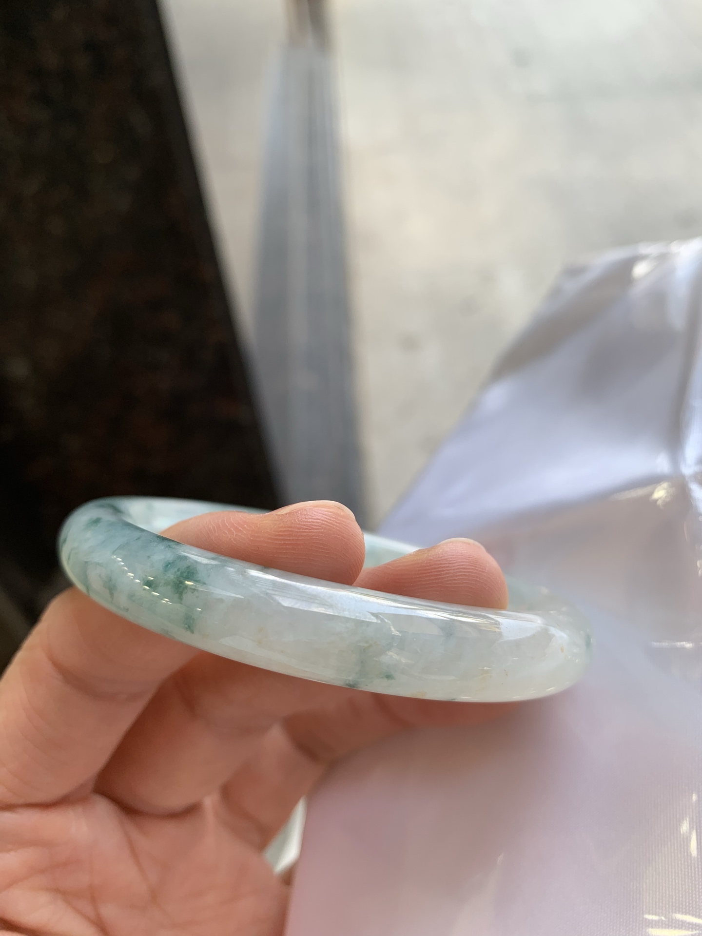 圆条飘花带黄翡 微细纹 细腻