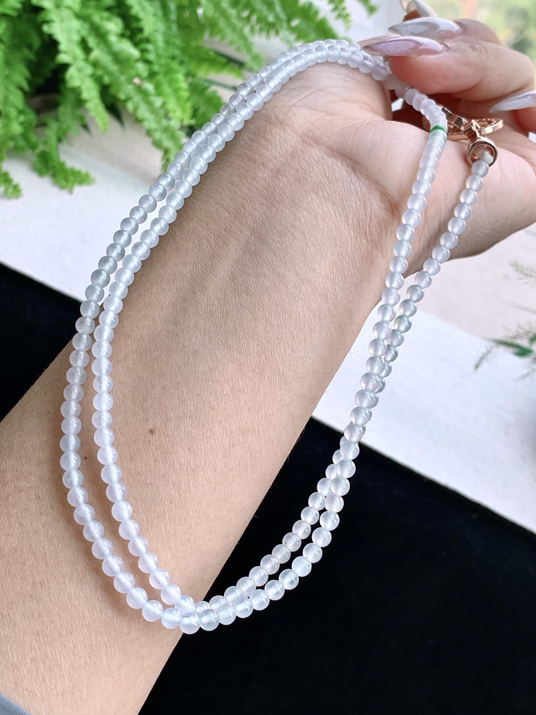 ️冰白冰珠链圆珠子珠链 性比高 3.7mm