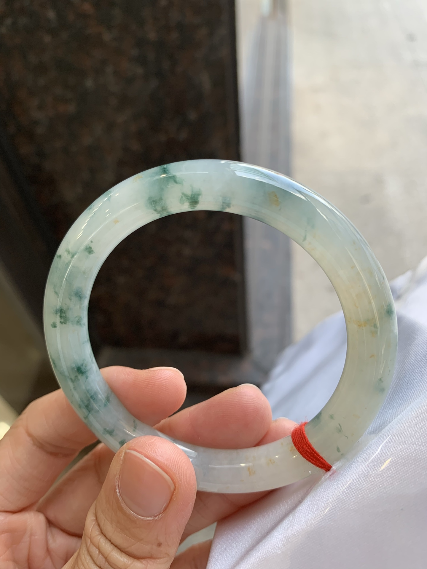 圆条飘花带黄翡 微细纹 细腻