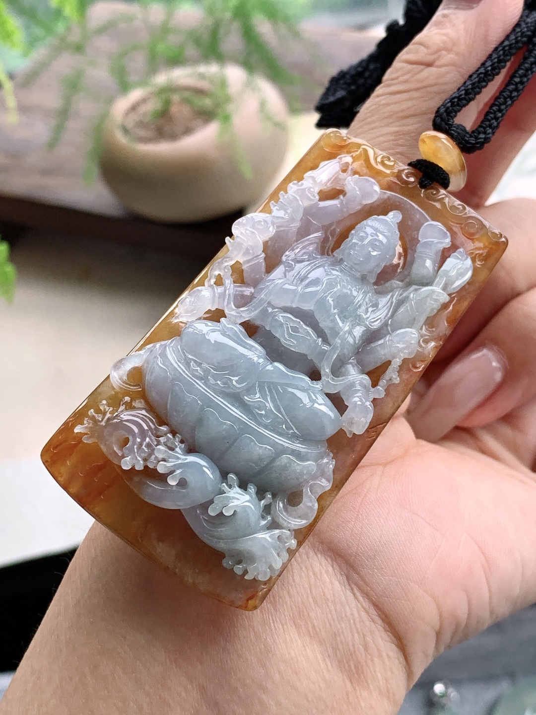 ️冰黄翡千手观音牌吊坠 性比高 超厚