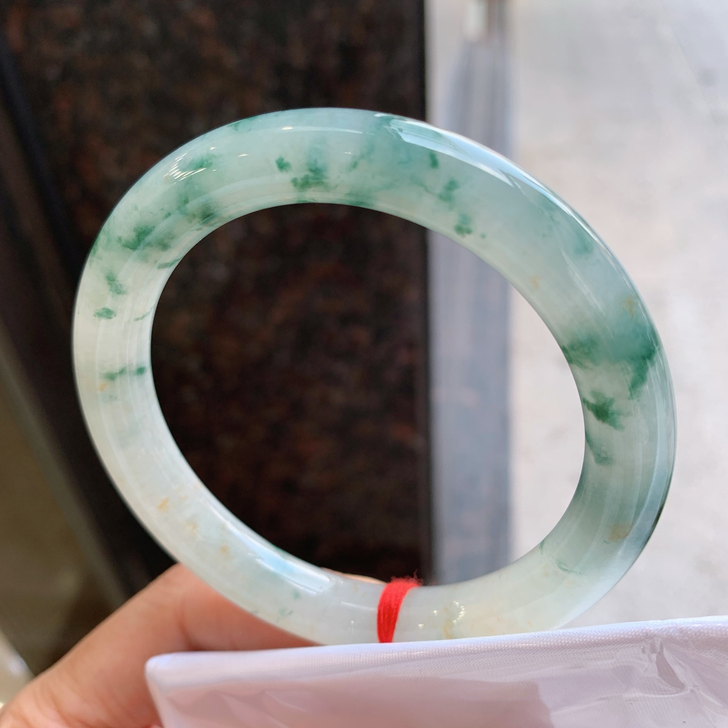 圆条飘花带黄翡 微细纹 细腻