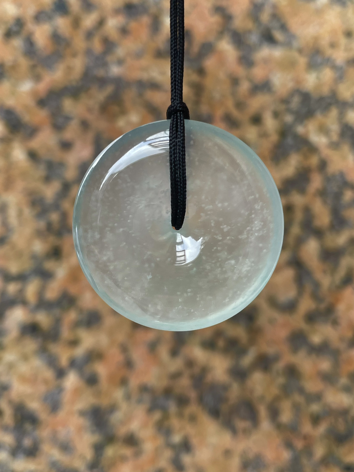 【冰种平安扣】老坑雪花棉，质地非常细腻，冰润十足，种老冰透，收藏品质