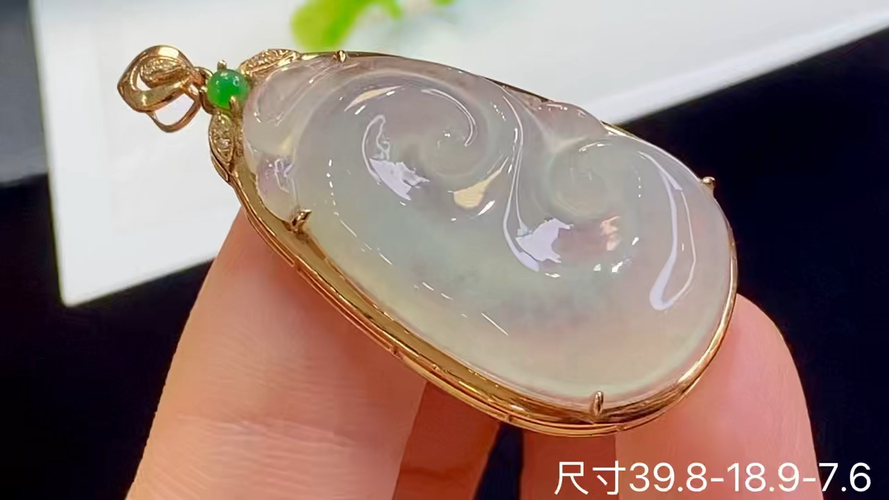 ️ 18k金+钻如意吊坠，无裂，39.8-18.9-7.6