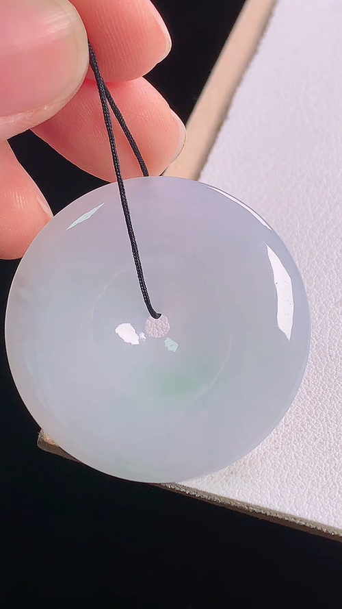 ️冰飘绿平安扣，无裂，尺寸:34.7-4.5mm 7