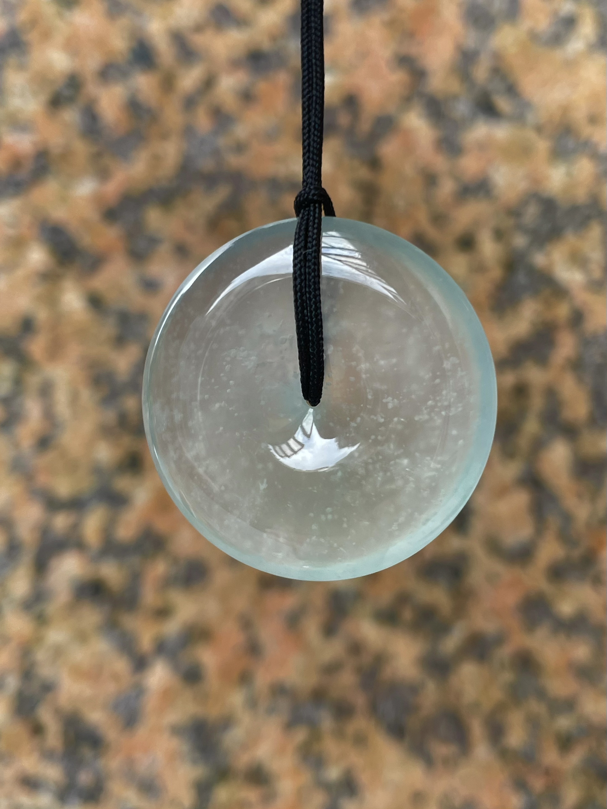 【冰种平安扣】老坑雪花棉，质地非常细腻，冰润十足，种老冰透，收藏品质