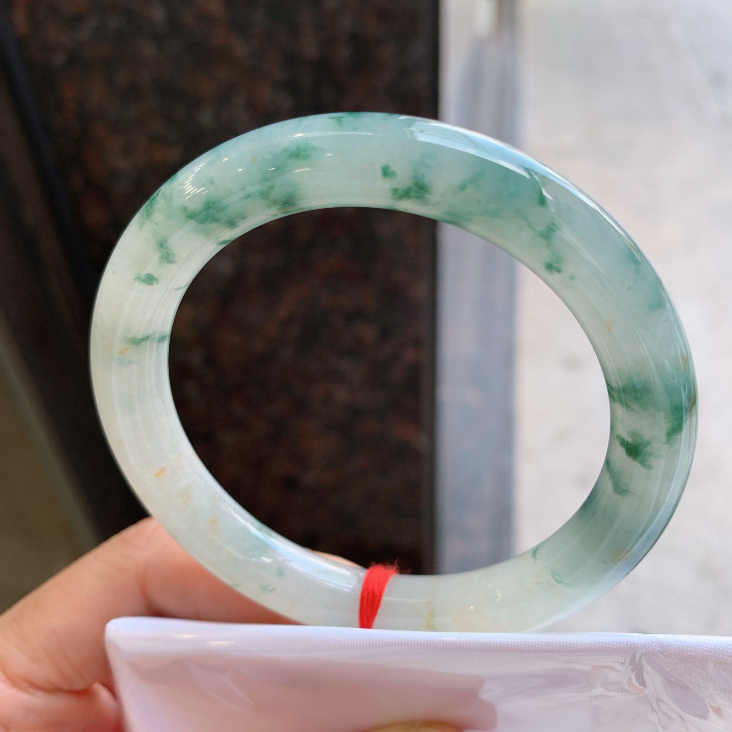 圆条飘花带黄翡 微细纹 细腻