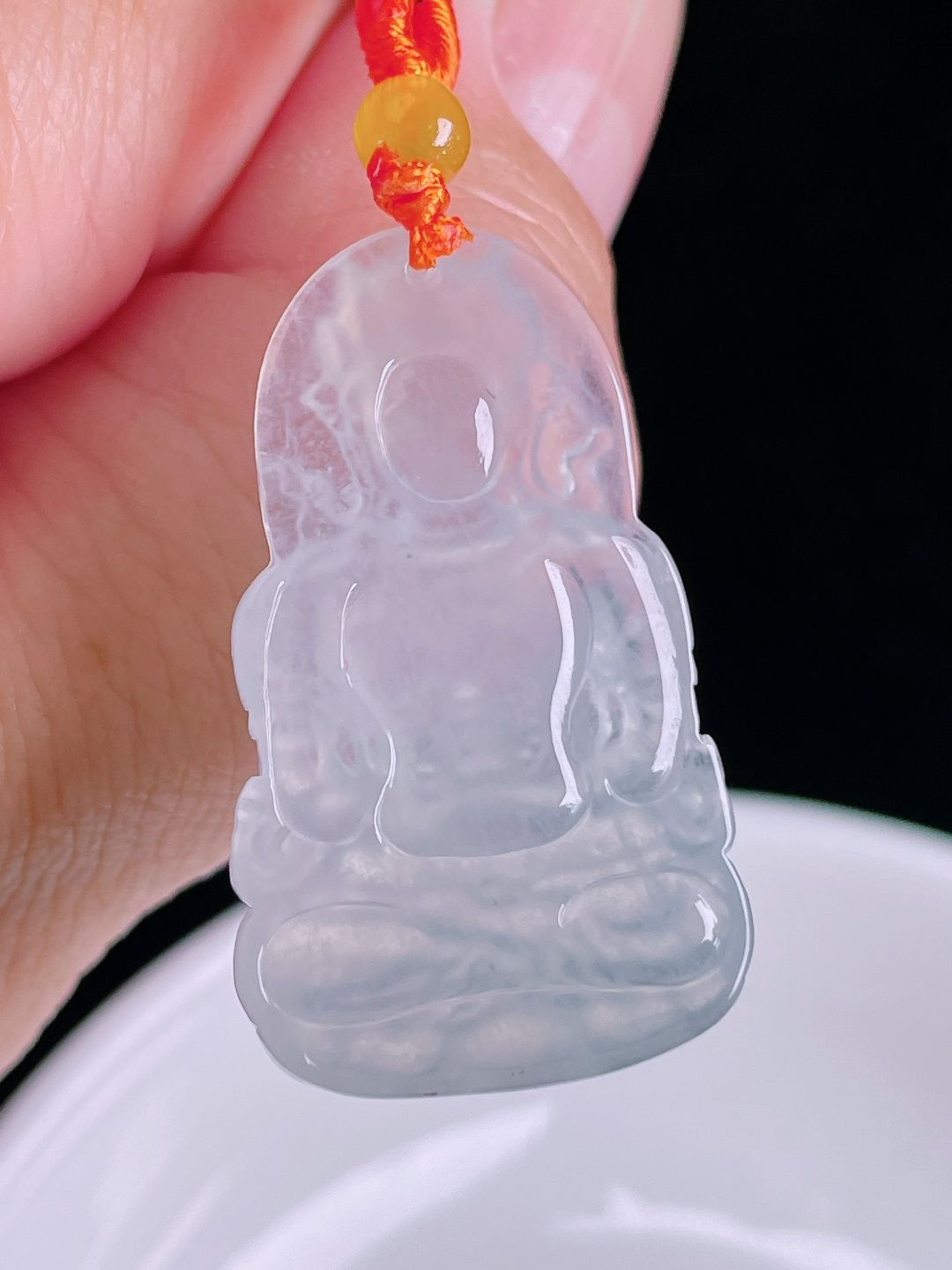 ️观音，老种起光，细底通透，尺寸：33/19.4/4.4mm0912