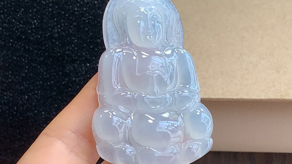 ️ 观音，无裂，尺寸55.5-35.9–6.0mm，包A附证书