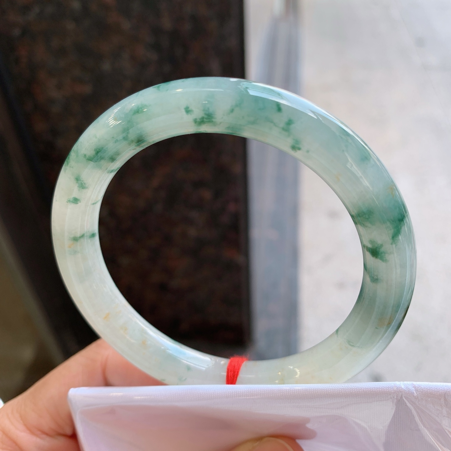 圆条飘花带黄翡 微细纹 细腻