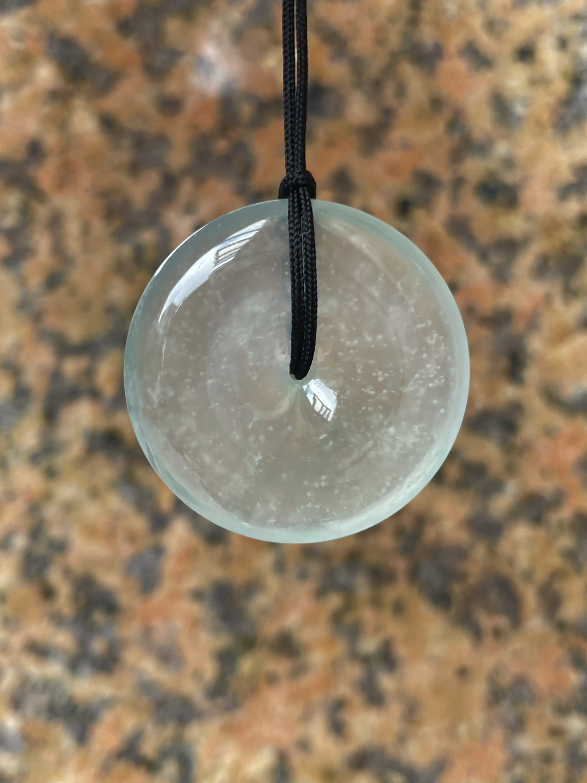 【冰种平安扣】老坑雪花棉，质地非常细腻，冰润十足，种老冰透，收藏品质