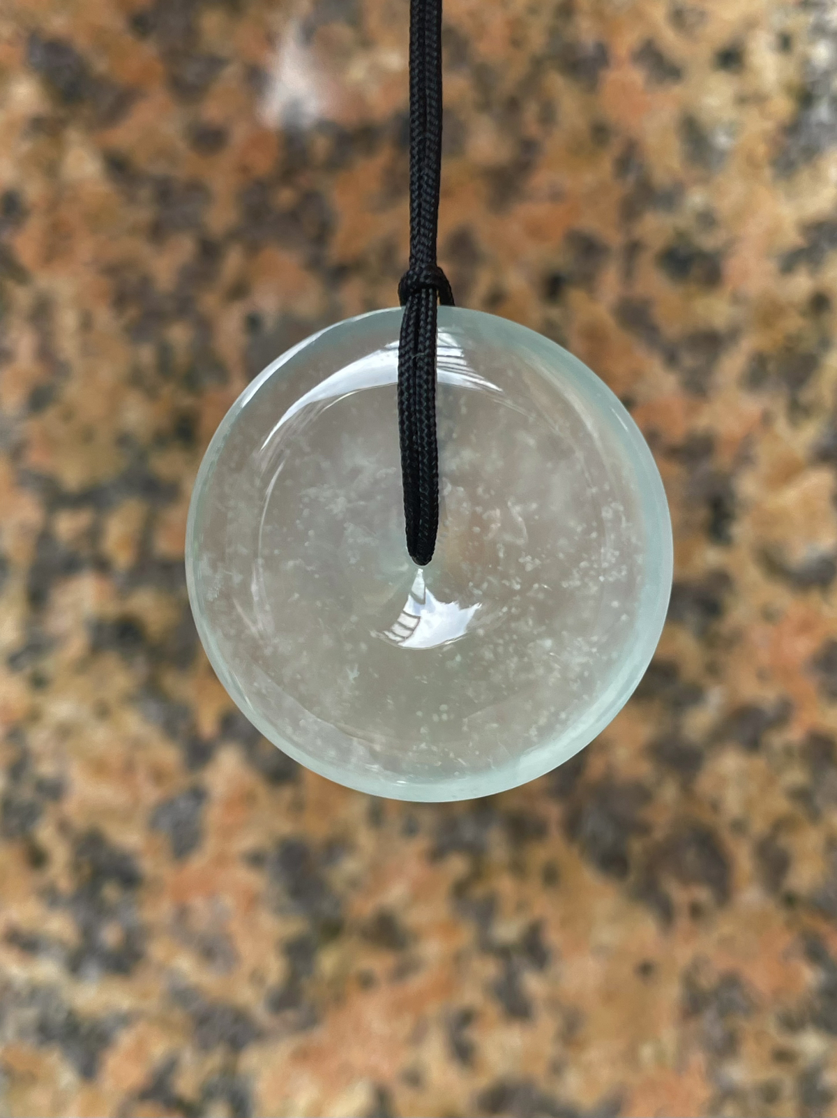 【冰种平安扣】老坑雪花棉，质地非常细腻，冰润十足，种老冰透，收藏品质