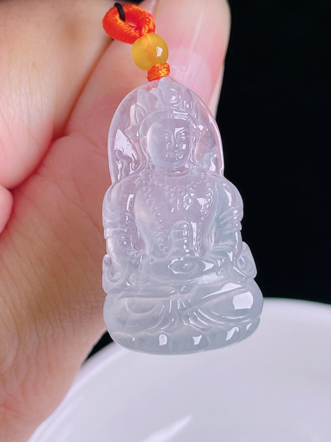 ️观音，老种起光，细底通透，尺寸：33/19.4/4.4mm0912