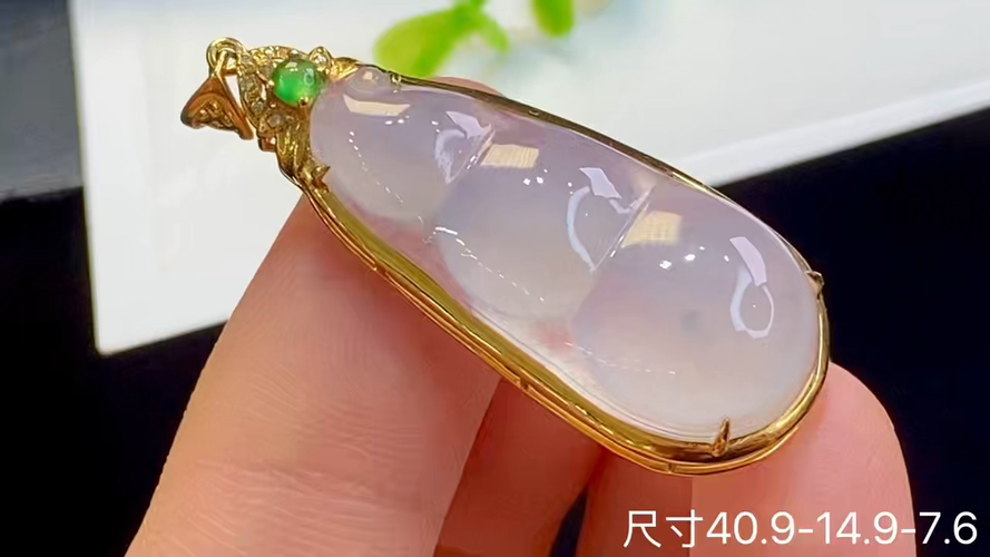 ️ 18k金+钻福豆吊坠，无裂，40.9-14.9-7.6