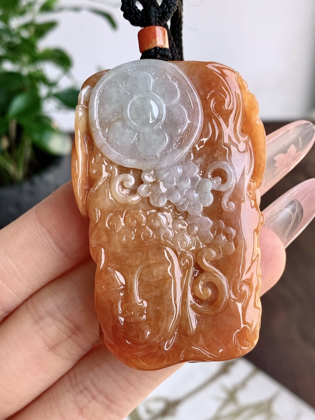 【裸石】🫧糯冰红翡阿弥陀佛牌吊坠【说明】缅甸 性比高 超厚【尺寸】59-38.2-11.6【重量】56.1克