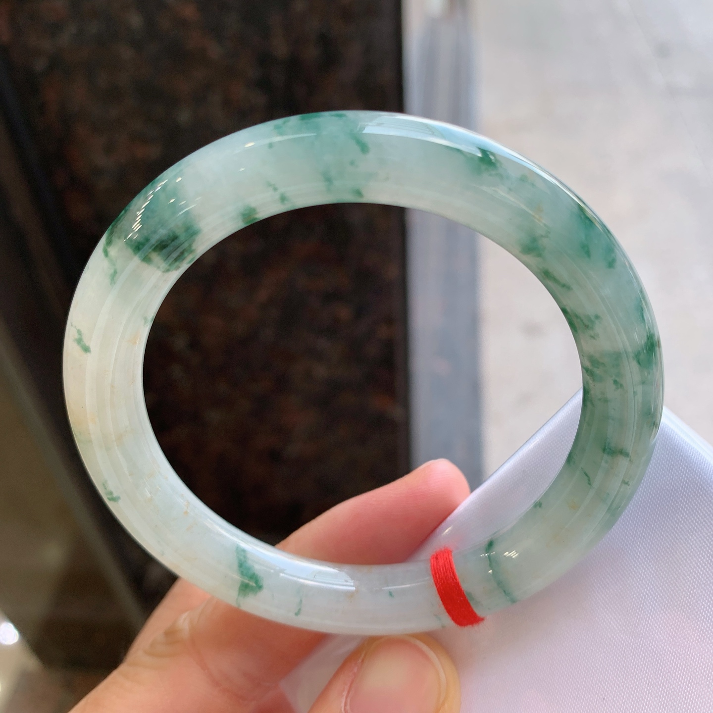 圆条飘花带黄翡 微细纹 细腻