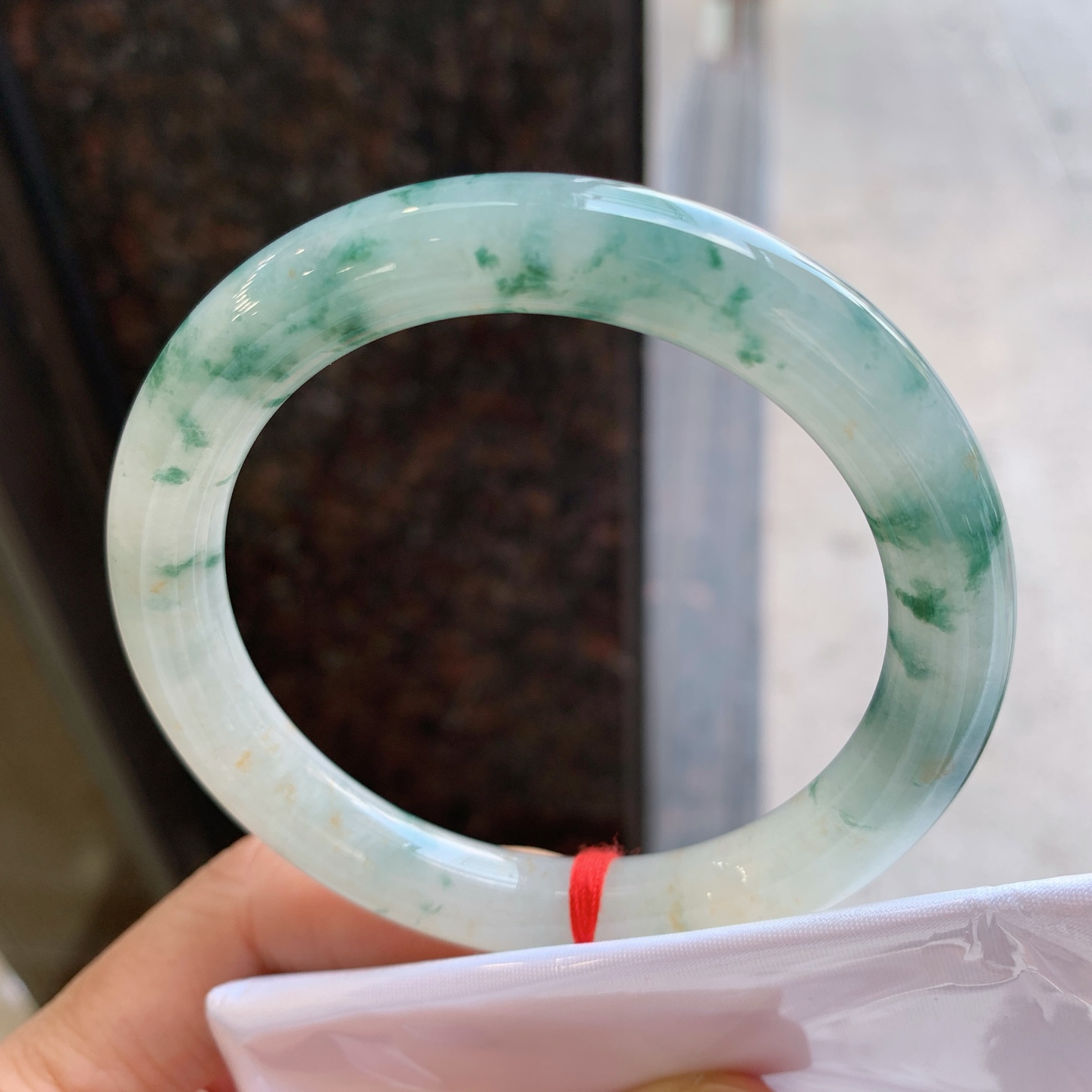 圆条飘花带黄翡 微细纹 细腻
