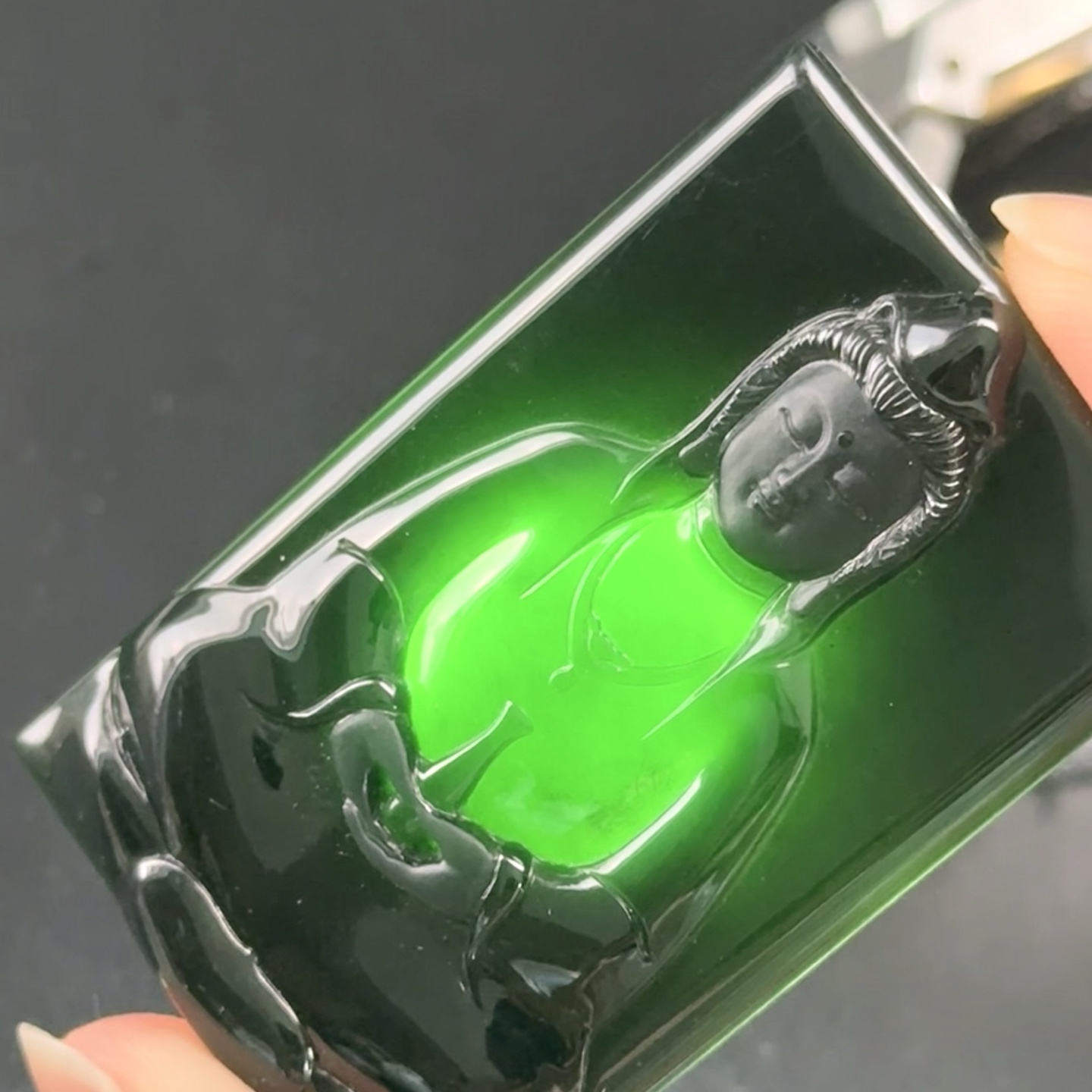 ️ 精品墨翠观音牌 种好色正 黑度极好 打灯通透 油性十足