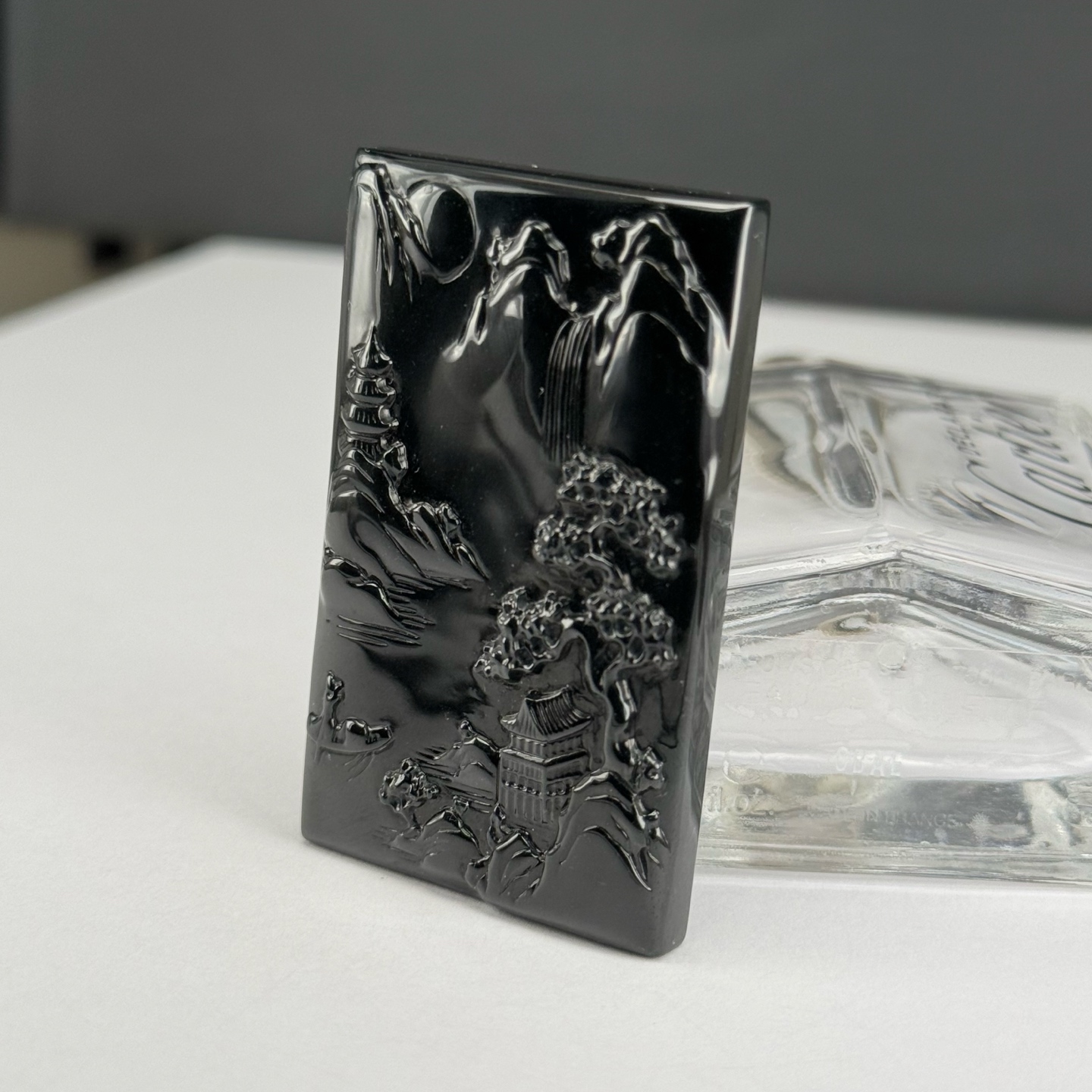 ️ 精品墨翠山水牌 种好色正 黑度极好 打灯通透 油性十足，54.1-33.6-6.1