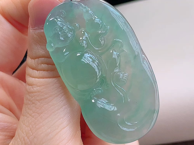 ️ 布袋佛，无裂，尺寸49.8-27.5-6.4mm，包A附证书