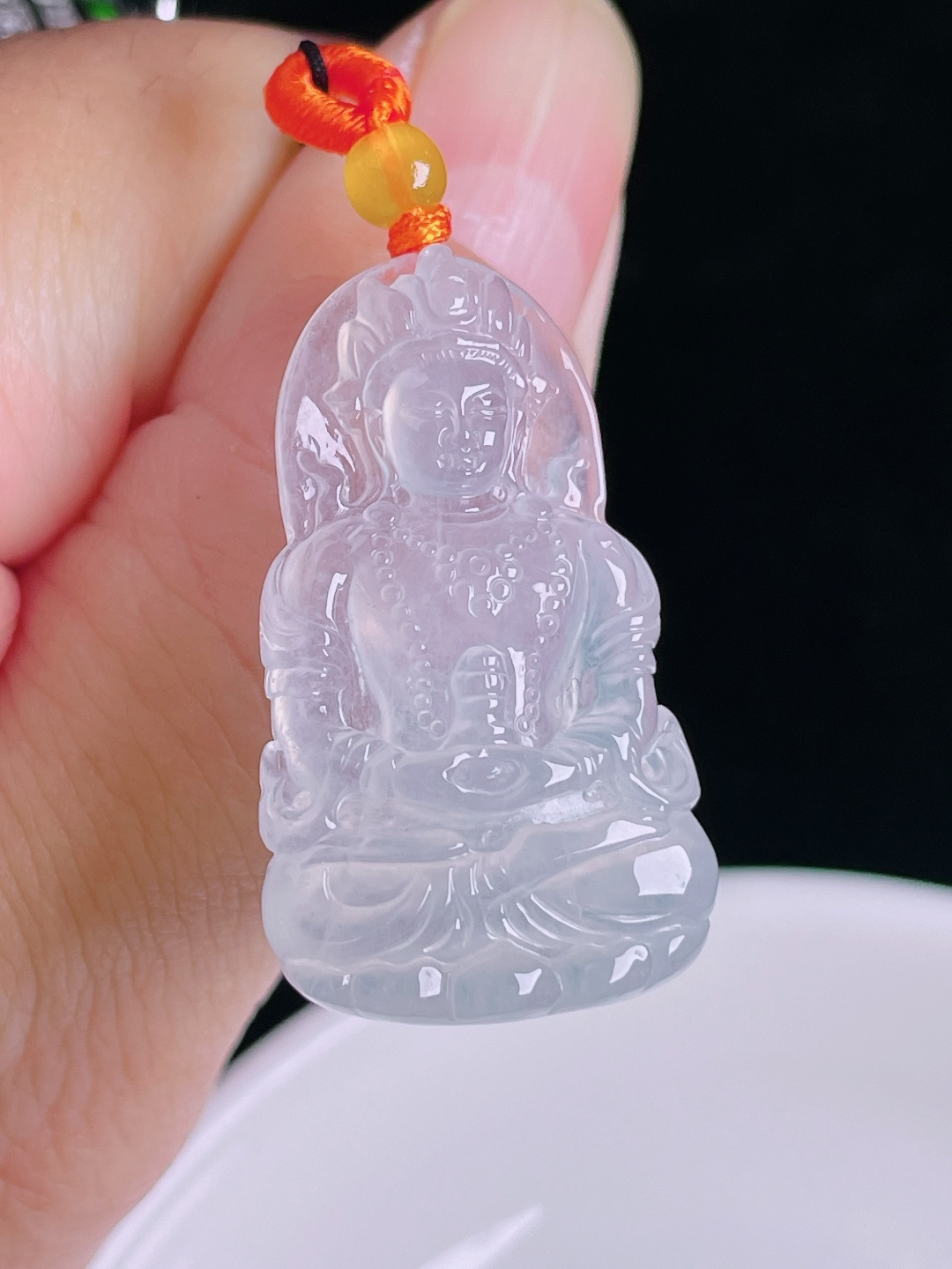 ️观音，老种起光，细底通透，尺寸：33/19.4/4.4mm0912