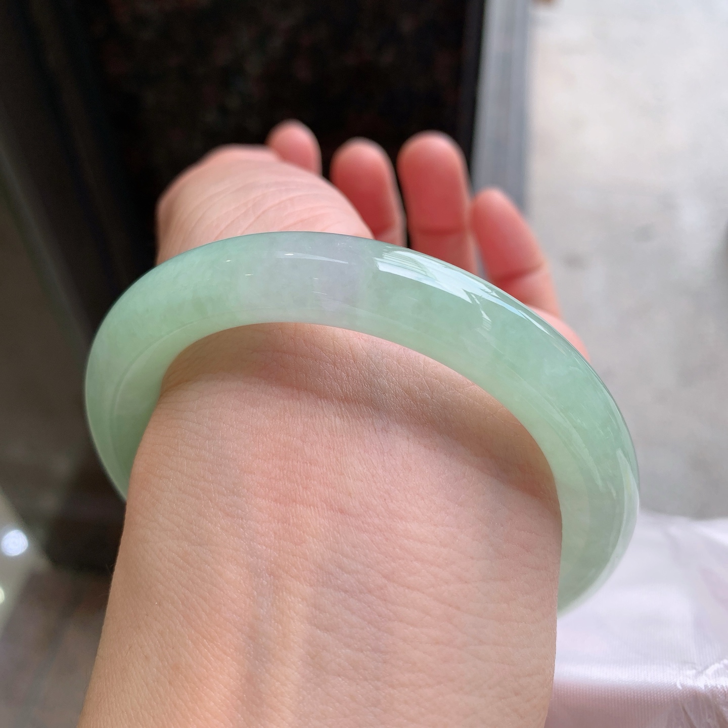 圆条晴绿 微细纹 尺寸：58.7/10 色清爽