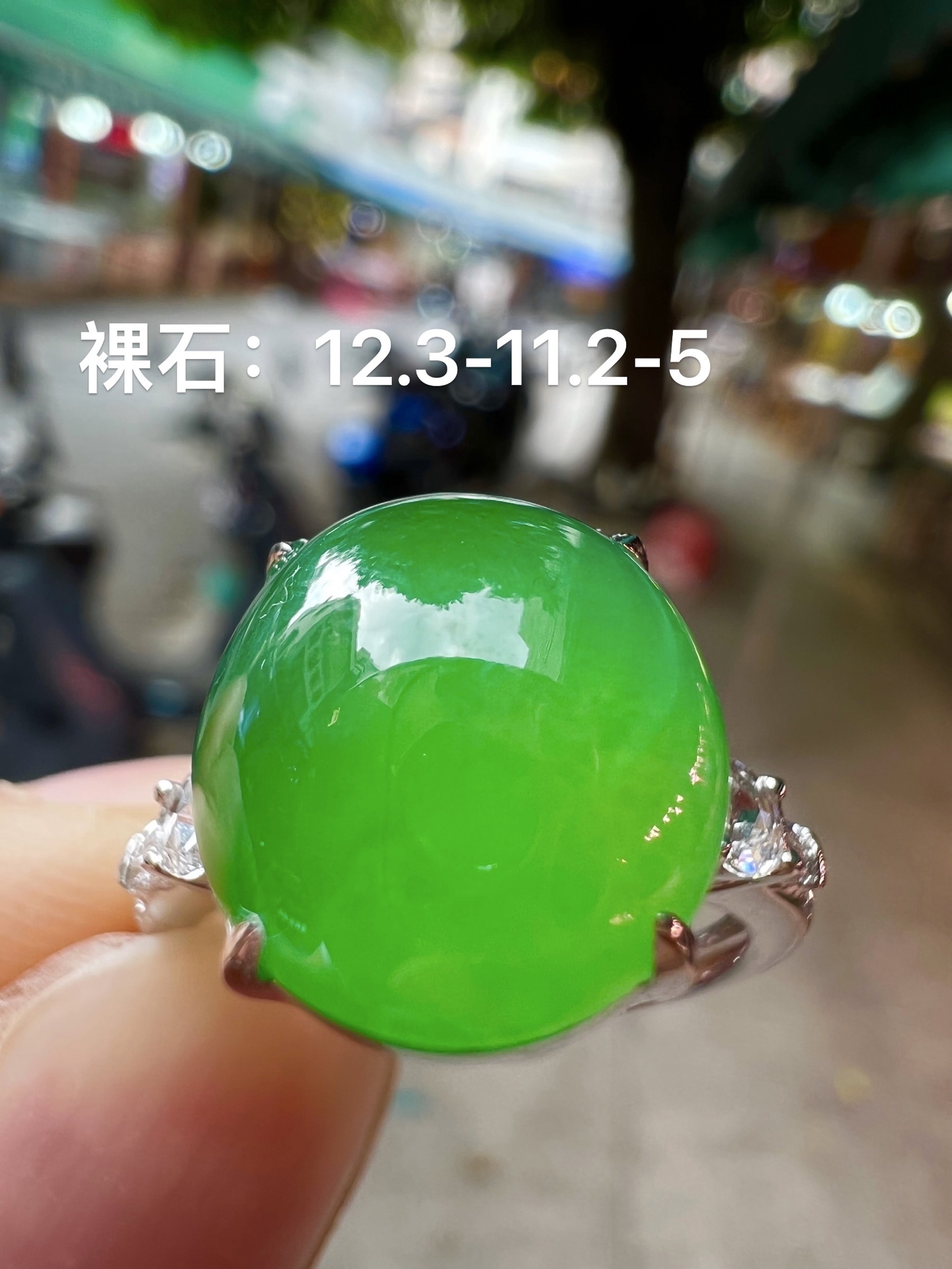 ️️ 【满色戒指 色泽艳丽】无裂18K金奢华满钻 种好品质细腻，12.3-11.2-5