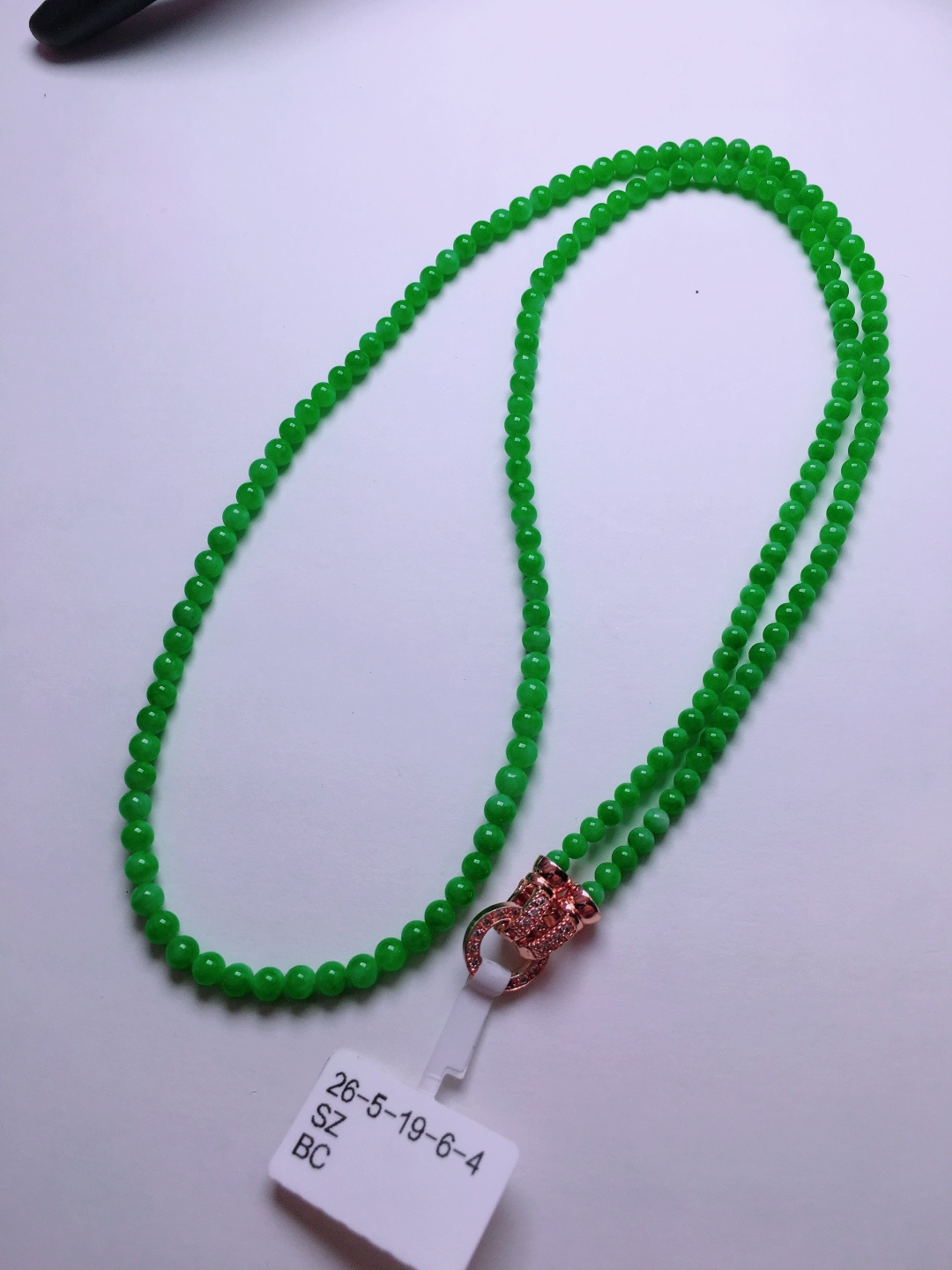 ️高冰绿珠子项链，晶莹剔透，新颖时尚，3-3.8