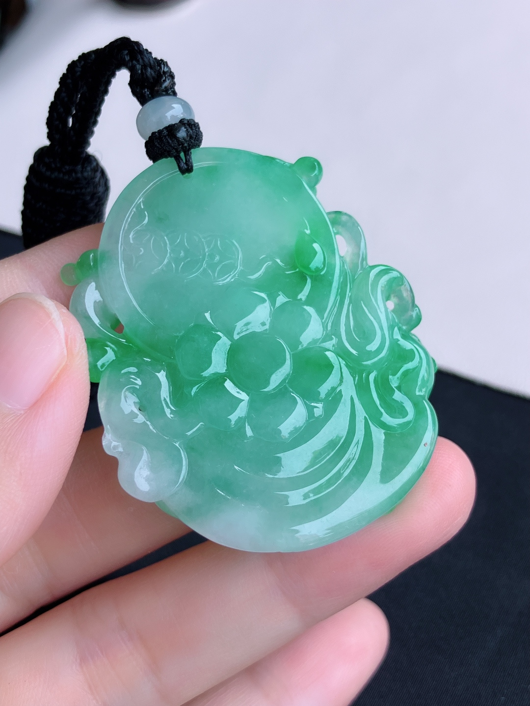 ️，翠绿黄财神，色美清爽，尺寸51.6/42/11/自然光实拍