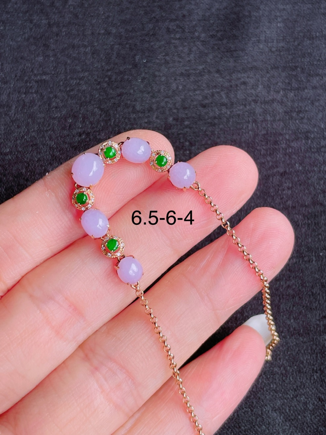 ️高冰紫蛋面手链，晶莹剔透，新颖时尚，831，6.5-6-4