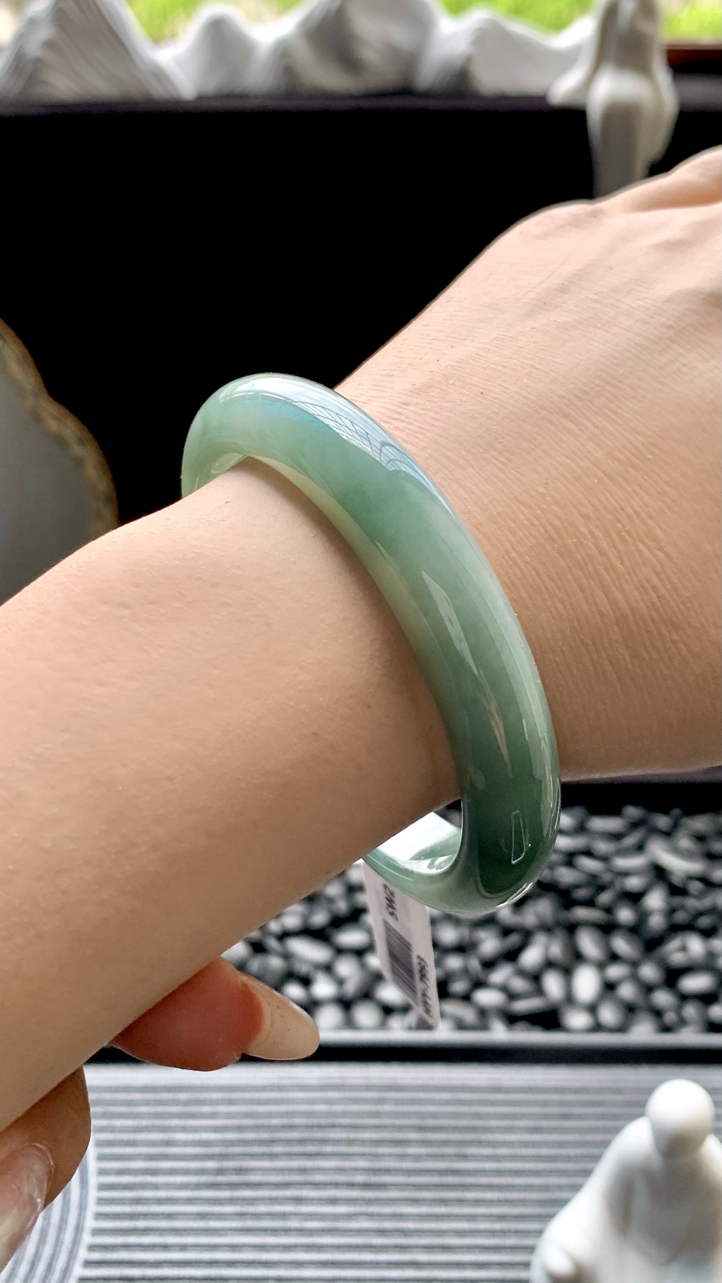 湖水绿正圈成品 HYY-7993 尺寸：57-11-8